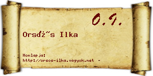 Orsós Ilka névjegykártya